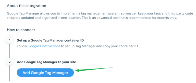 חיבור Google Tag Manager