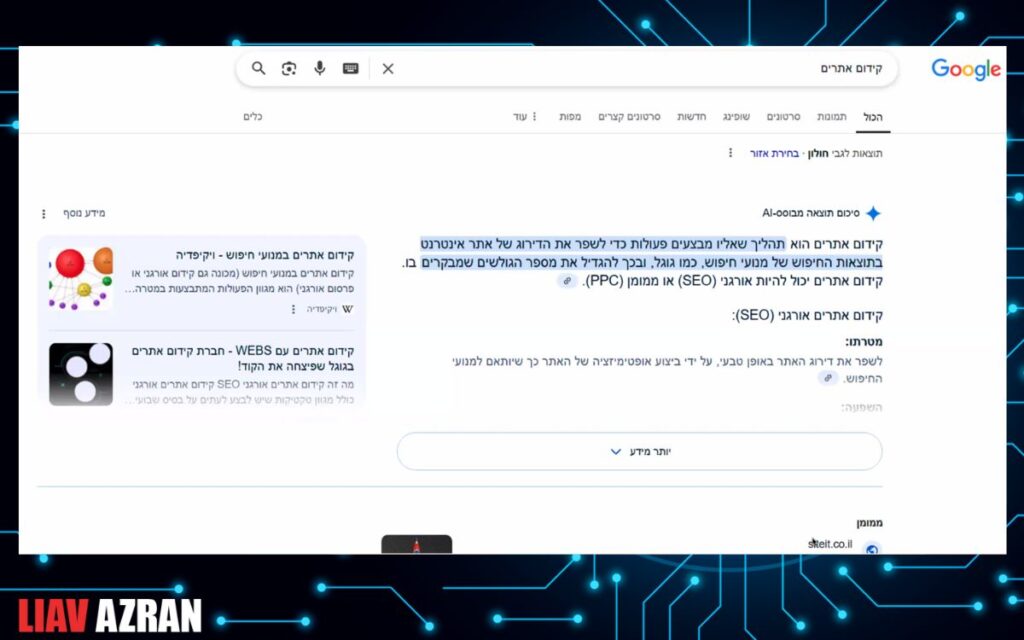איך נראות תוצאות AI Overviews